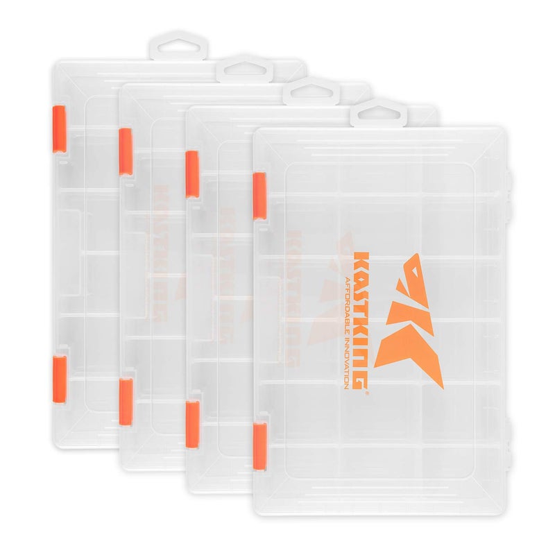 KastKing Tackle Boxes, Plastic Storage Organizer Box with Removable Dividers, 3600 Tackle Trays, Parts Box, 10.8x7.25x1.65 Inches (Pack of 4) - Image 1